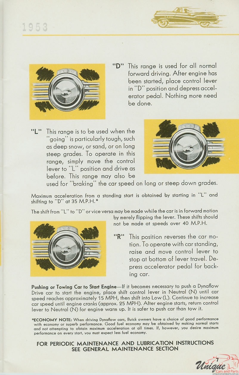 1953 Buick Owners Guide Page 23
